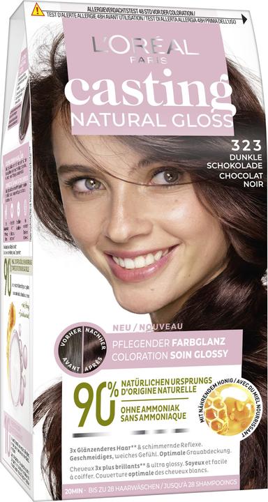 Produktbild L'Oréal Paris Natural Gloss Coloration 323 Brown Chocolat 395 (323 Dunkle Schokolade)
