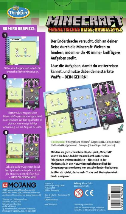 Actual product image Thinkfun Minecraft- The magnetic travel game (German)