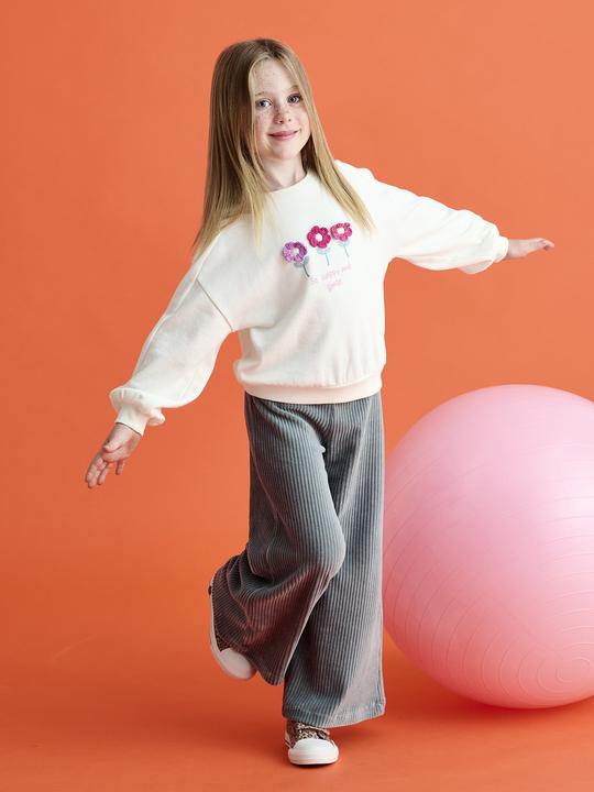 Immagine prodotto Vertbaudet Mädchen Sweatshirt mit Recycling-Polyester, Blumen oder Sterne (158)