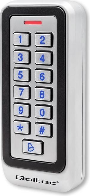 Image du produit Qoltec 52442 Serrure à code RHEA su Lecteur RFID Code Card Porte-clés Sonnette de porte IP68 EM