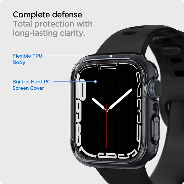 Produktbild Spigen Ultra Hybrid-Gehäuse für Apple Watch 7 / 8 / 9 (41 mm) – transparentes Grau