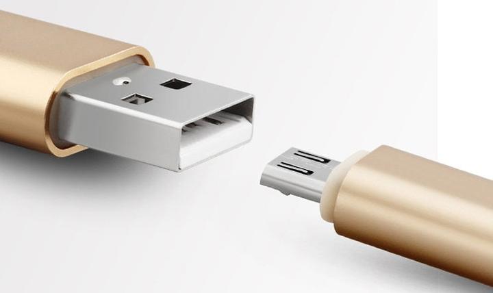 Actual product image Hermex Anki Micro USB Metal Charging Cable Data Cable 1m GOLD (1 m, USB 1.0)