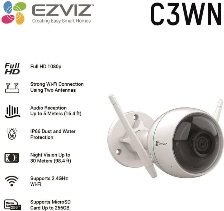 Nährwerte und Zutaten EZVIZ C3WN IP-Sicherheitskamera (1920 x 1080 Pixels)