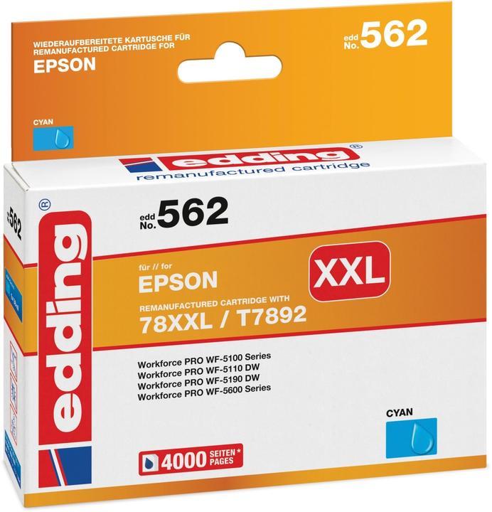 Produktbild Edding Tintenpatrone Druckerpatrone ersetzt 78XXL / T7892 Cyan (C)