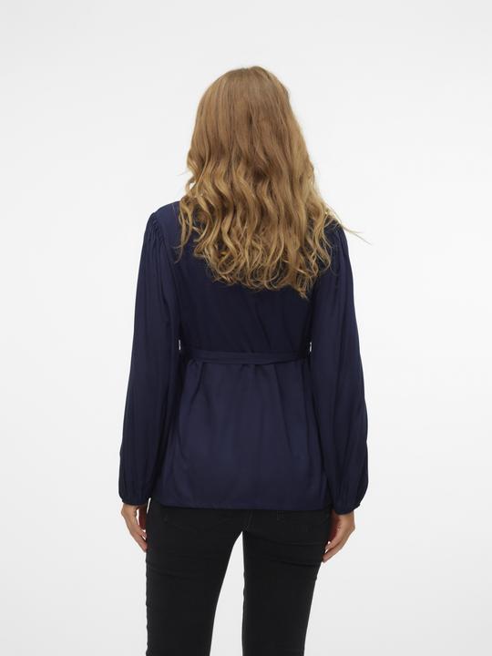 Image du produit Mamalicious Coupe normale Col mandarin Poignets avec bouton Manches ballon Top Blouse (S)