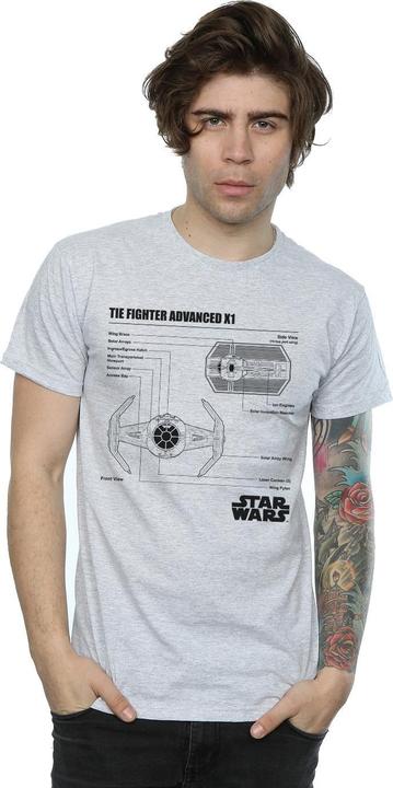 Produktbild Star Wars TIE Fighter X1 Blueprint TShirt (3XL)