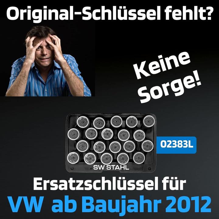 Produktbild SW-Stahl 02383L Felgenschloss Demontagesatz VW, 20-teilig