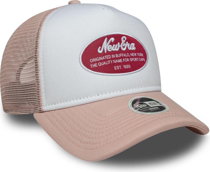 Actual product image New Era Damen A-Frame Trucker Cap - Retro Brand Patch Rose