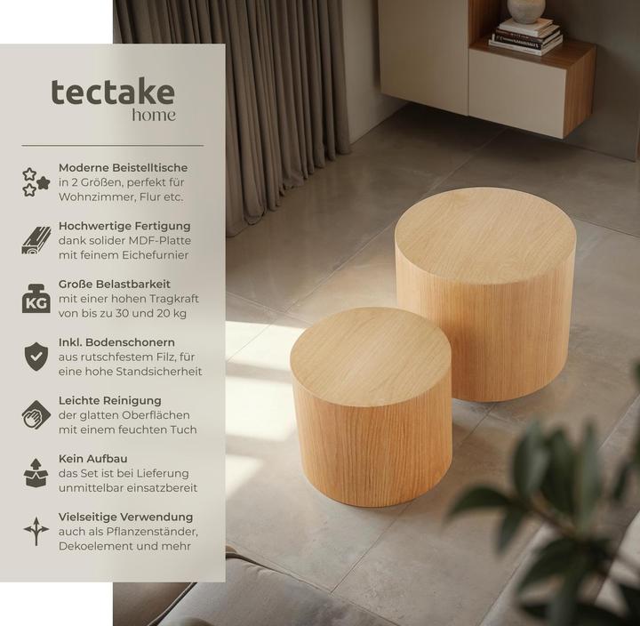 Image du produit tectake Danny (Ø 48 x 38 cm, Ø 38 x 32.5 cm)