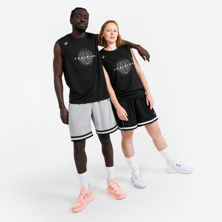 Actual product image Kipsta Damen/Herren Basketball Trikot ärmellos - Fast 500 schwarz (XS)