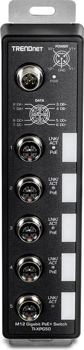 Immagine prodotto Trendnet TI-XPG50 Switch ferroviario PoE+ a 5 porte industriali EN50155 M12 Gigabit (6 Porti)