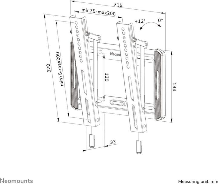 Actual product image Neomounts WAH 1TFT 1Joint Max.45 (Wall, 55", 40 kg)