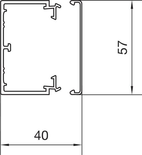 Produktbild Hager Installationskanal PVC LF, 40 x 57 x 2.000 mm, verkehrsweiÃŸ (Kabelkanal, 200 cm)