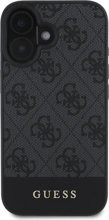 Actual product image Guess GUHCP16SG4GLGR iPhone 16 szary/grey HC PC/TPU 4G PU Bottom Stripe (Apple iPhone 16)
