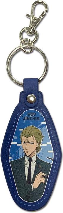 Actual product image GEE Solo Leveling leather key ring Woo Jinchul