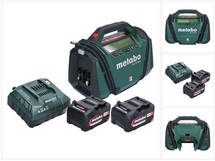Metabo AK 18 Compressore multi batteria 18 V 11 bar + 2x batteria 4.0 Ah + caricabatterie (11 bar, 0 l)