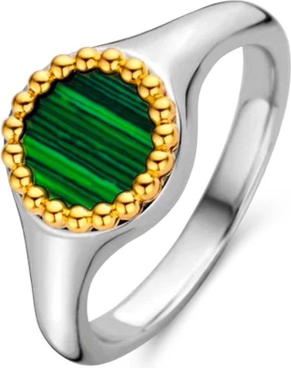 Ti Sento Milano Ring malachitgrün bicolor vergoldet 12207MA (56, 925 Silber)