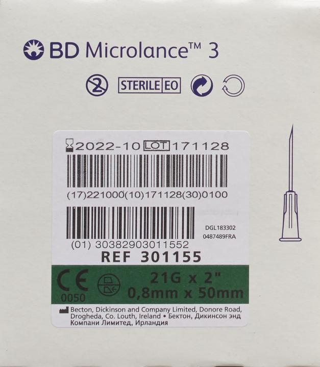 Immagine prodotto BD Microlance 3 Cannula per iniezione 0,80x50mm verde 100 pz.