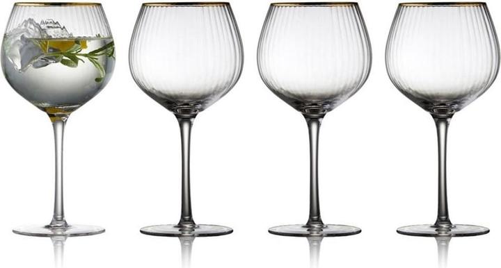 Lyngby 65 cl - Glass - Clear/goulded edge (6.50 dl, 4 x, Gin glasses)