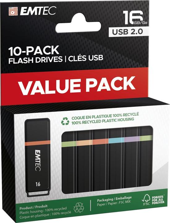 Image du produit Emtec K100 USB2.0 Mini Box 10-Pack (16 Go, USB-A)