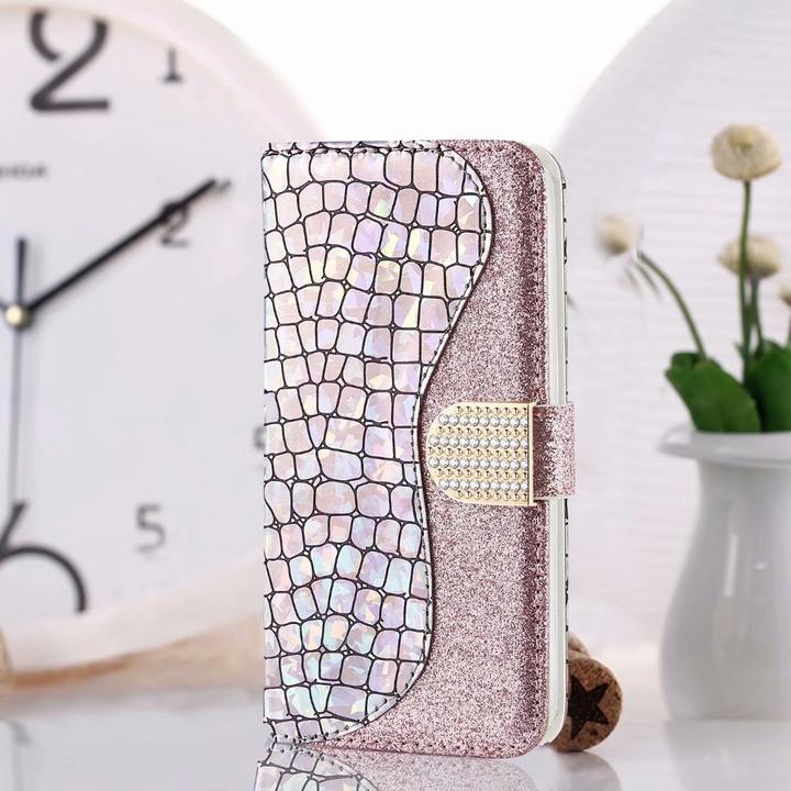 Image du produit PhoneLook Fourre Flip Croco Strass (Apple iPhone 12 mini)
