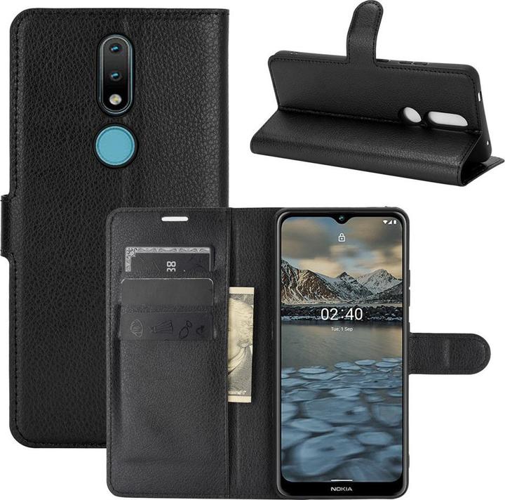 Actual product image Cover-Discount Nokia 2.4 - Leather case cover black (Nokia 2)