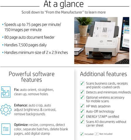 Actual product image HP ScanJet Enterprise Flow 7000 s3 Sheet-feed Scanner (USB)