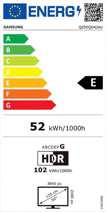 Energie-Label Samsung QE50Q64DAU (50", QLED, 4K)