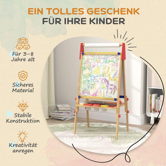 Immagine prodotto Swisshandel24 3-in-1 Kindertafel höhenverstellbar, doppelseitige Kinder Staffelei mit Ablage