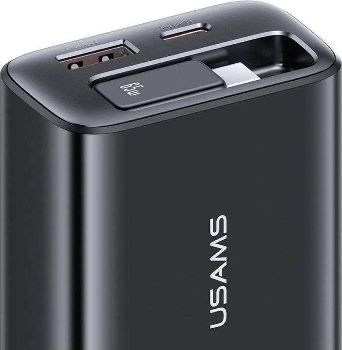 Image du produit Usams CC299 65W Fast Charger With Retractable Type-C Cable (EU) - Xiang Series White (65 W)