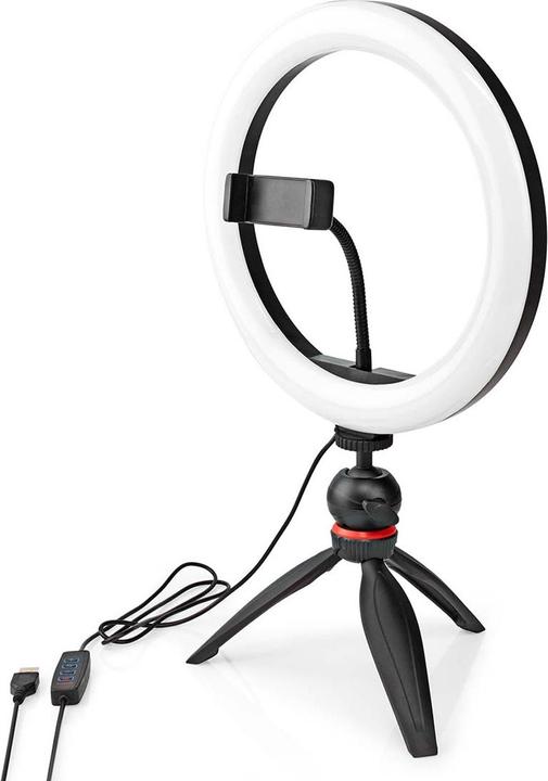 Immagine prodotto Nedis Ringlight | 10 pollici | 120 LED | 2700 - 6700 K | Treppiede | Nero (Anello di luce)