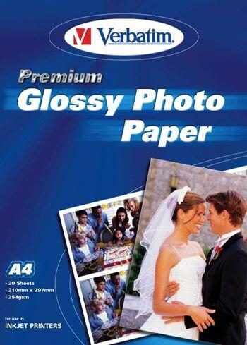 Actual product image Verbatim Photo paper A4 Premium Glossy, 20 pieces (254 g/m², A4, 20 x)