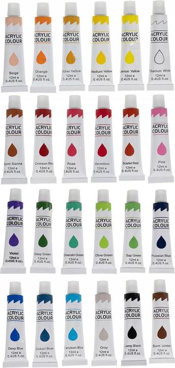 Produktbild Maaleo Acrylfarben - 24 Stück - 12 ml (Mehrfarbig, 12 ml)