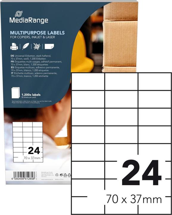 Actual product image MediaRange Universal labels, strong adhesive 1.200 labels