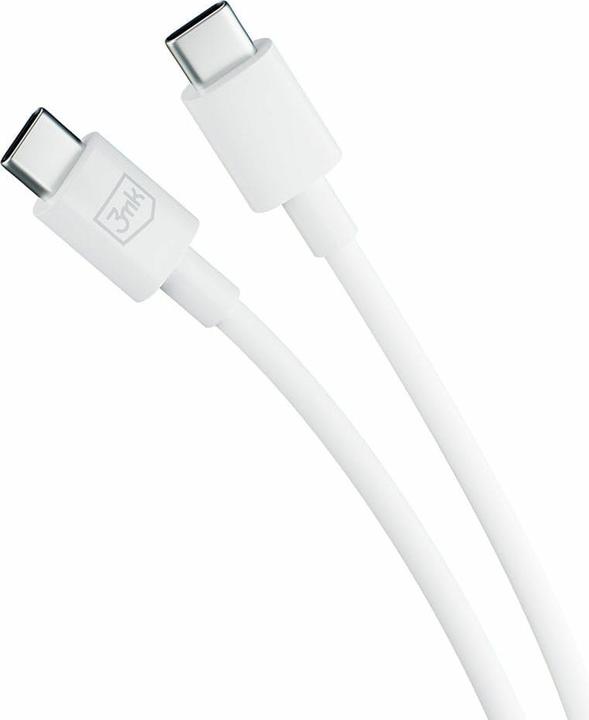 Produktbild 3MK Hyper Cable USB-C - USB-C 100W 1.2m Biały/White Kabel (1.20 m, USB 3.2 Gen 1, 100 W)