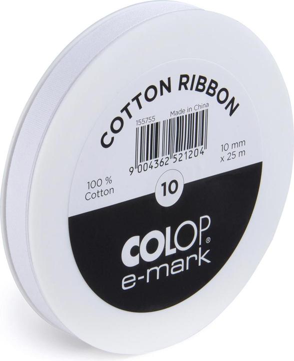 Produktbild Colop Textilband e-mark 10 mm x 25 m, Weiss (Geschenkband, 1 x)