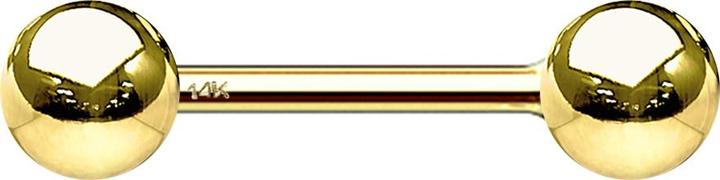 Star Piercing Barbell 14k gold mit Kugel (14k Gold, ohne Messing)