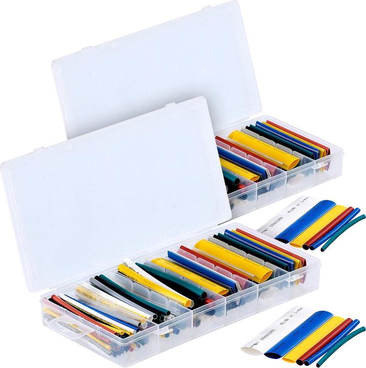 Actual product image AGT 2-piece sets assortment boxes heat shrinkable tubing, each 128 pieces (2 x)