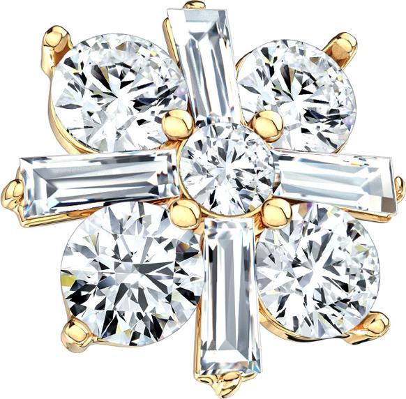 Image du produit Star Piercing Dermal Anchor plaqué or taille princesse (Acier chirurgical 316L, Laiton)