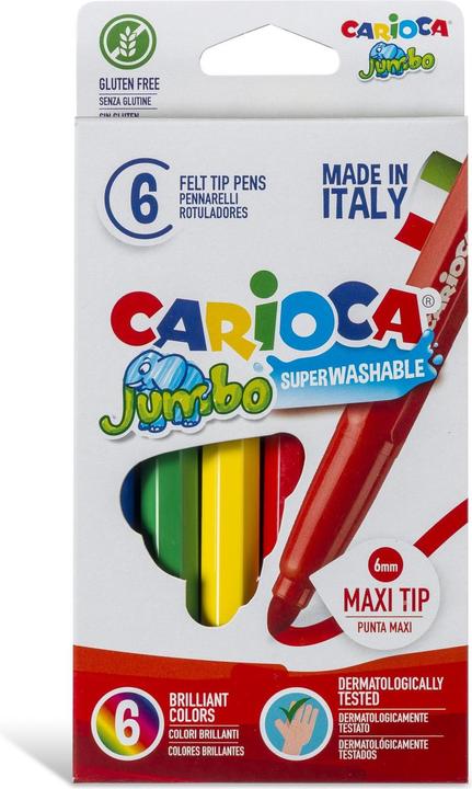 Carioca Fasermaler Jumbo Box E-6 (Mehrfarbig, 6 x)