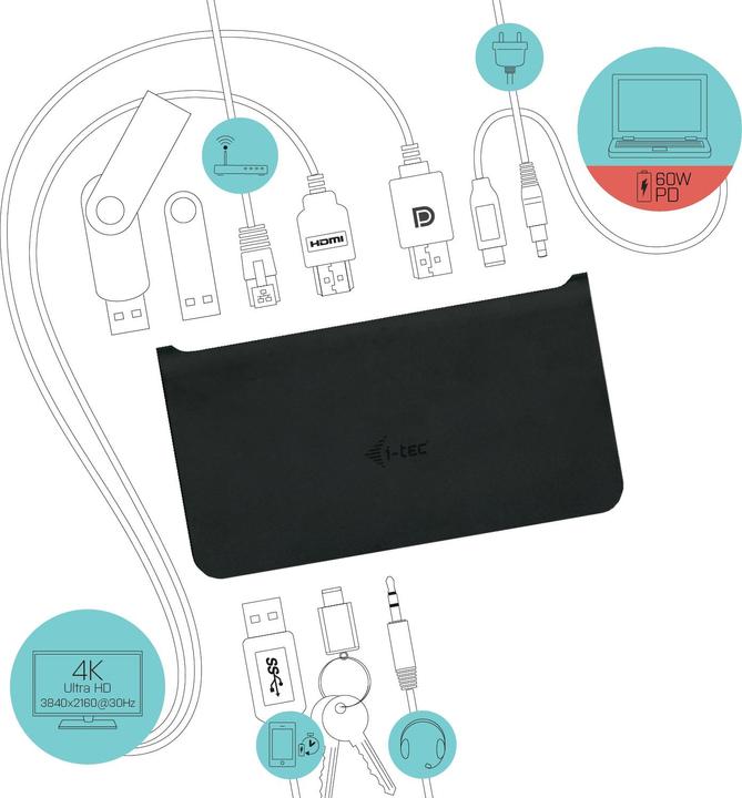 Produktbild i-tec C31dualdockpd (USB-A, USB-C, 3 Ports)
