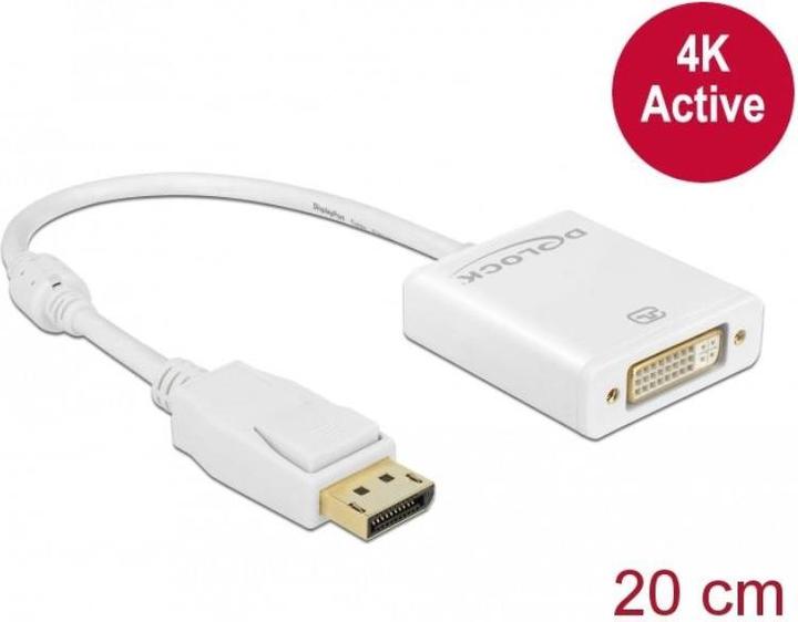 Immagine prodotto Delock Adattatore monitor DP a DVI, attivo, supporto 4K (DVI, 20 cm)