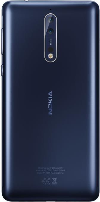 Image du produit Nokia 8 (64 Go, Bleu tempéré, 5.30", SIM simple, 13 Mpx, 4G)