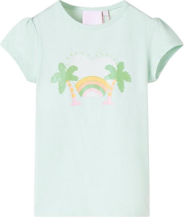 VidaXL Kinder-T-Shirt Helles Minzgrün 92,Material: 95 % Baumwolle (92)