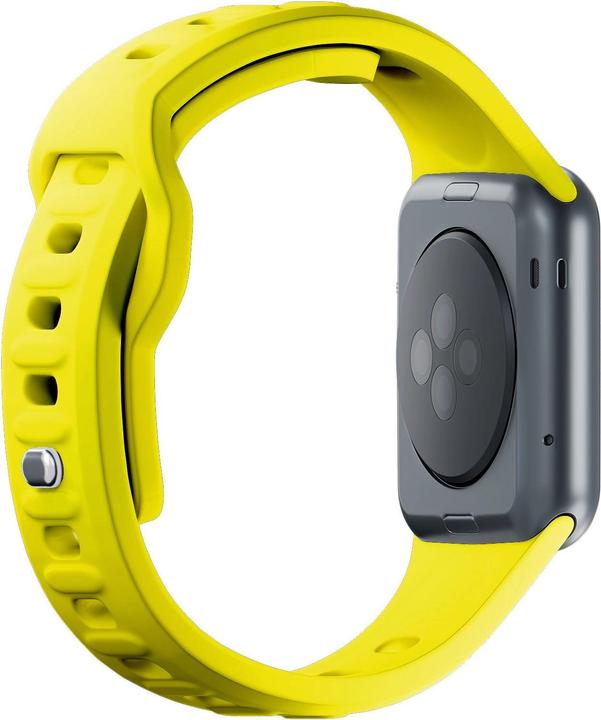 Actual product image 3MK Silicone Watch Strap żółty/yellow dla Apple Watch 42/44/45/49mm (Stainless steel, Silicone)