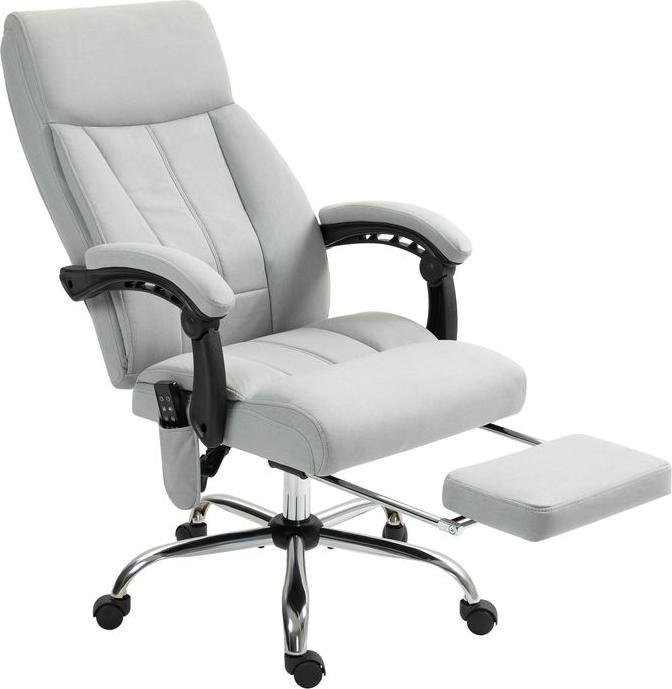 Produktbild Swisshandel24 Bürostuhl mit Massagefunktion, Ergonomisch mit Liegefunktion, Lendenheizung, mit Fussstütze, Grau