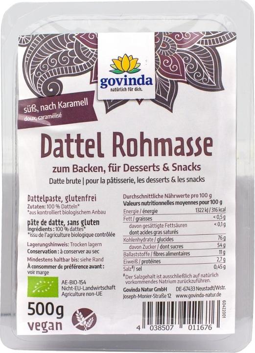 Produktbild Dattel Rohmasse zum Backen (1 x 500 cl)