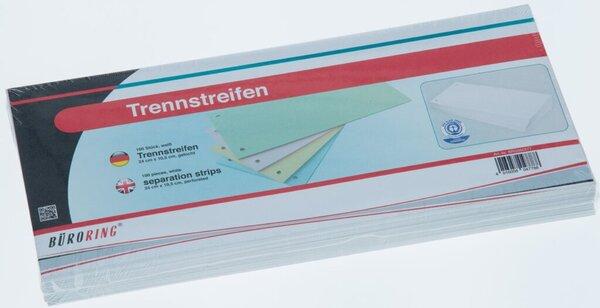 Immagine prodotto Büroring Trennstreifen weiss, 10,5 x 24 cm, 190g/qm Karton, gelocht, 100 Stück
