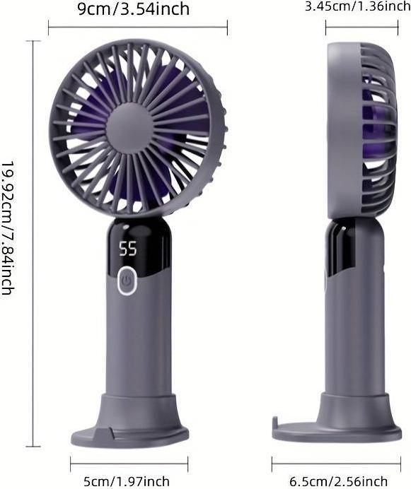 Image du produit PhoneLook Mini ventilateur USB compact et portable avec affichage LED et pied amovible