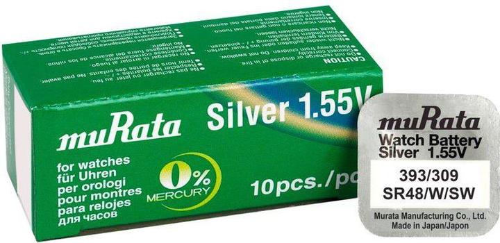 Image du produit Murata Pile bouton à l'oxyde d'argent n 393 (10 pcs, SR48, 75 mAh)